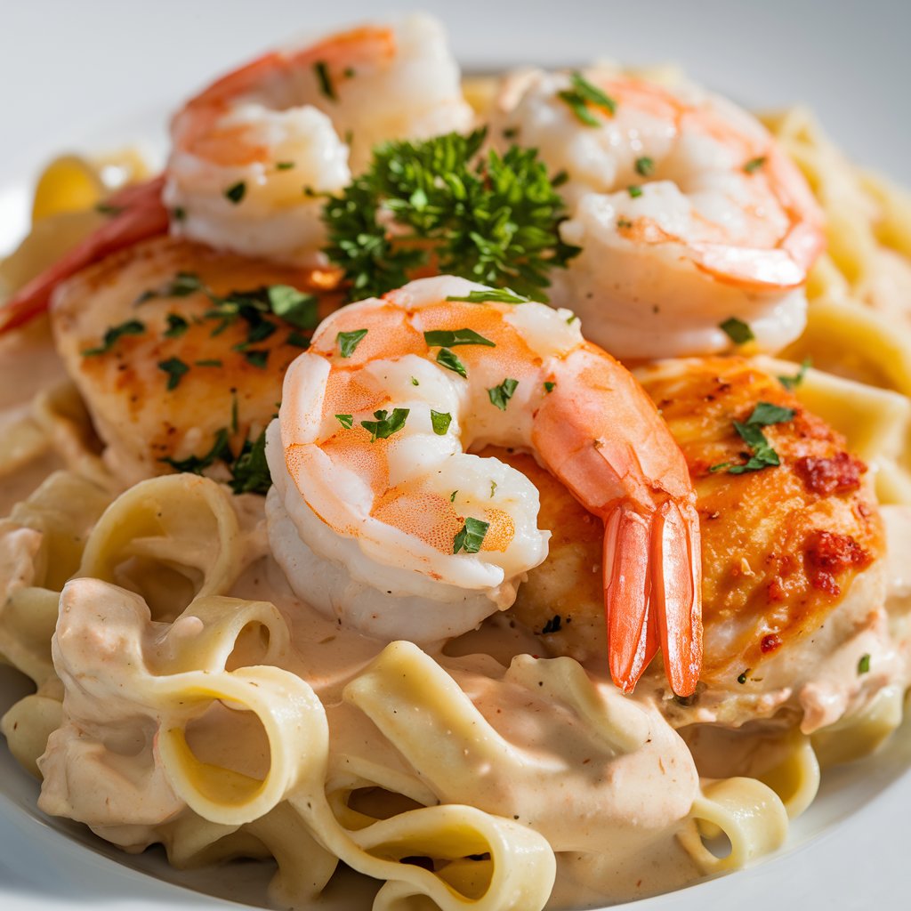 Chicken and Shrimp Alfredo: A Delectable Surf and Turf Pasta
