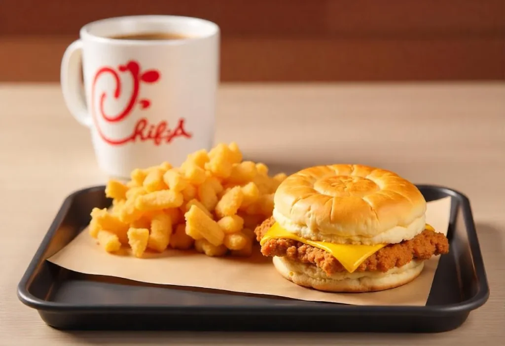 Chick-fil-A restaurant exterior during morning hours