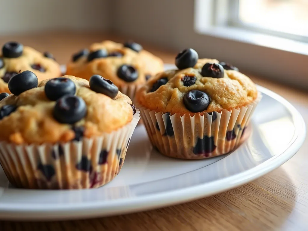 Muffins with chocolate chips and blueberries