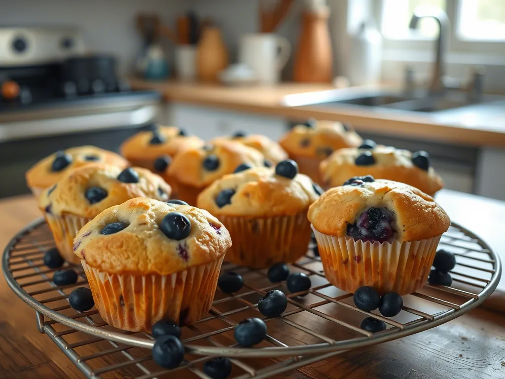 Quick Blueberry Ice-cream Muffins