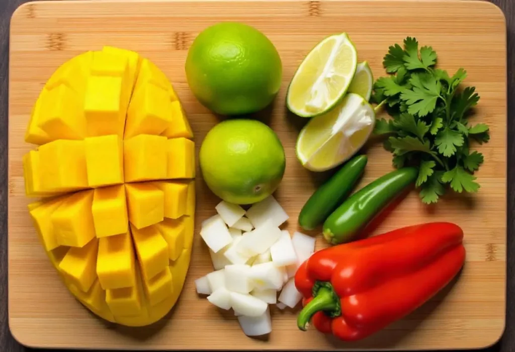 Ingredients laid out on a board