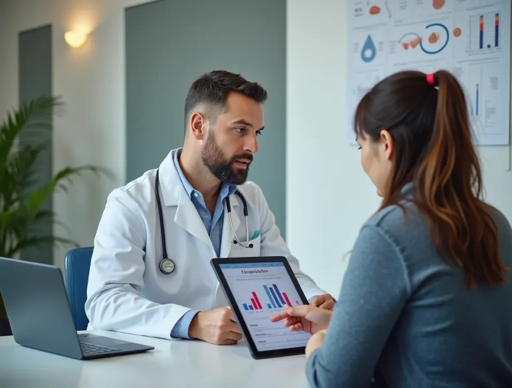 Doctor advising about sodium intake