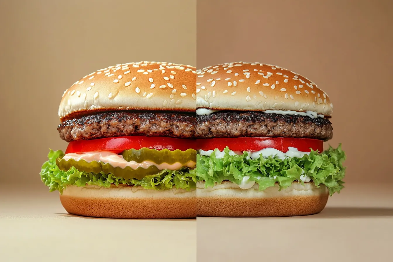 Burger King Whopper in ad vs real life