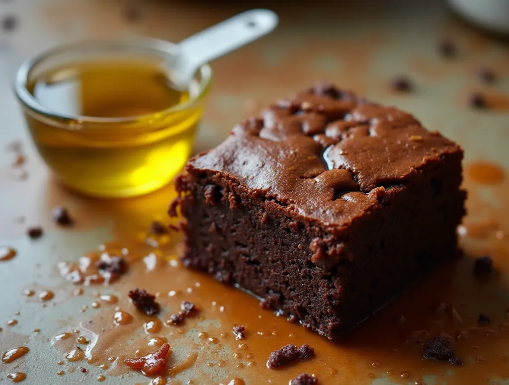 Greasy brownie cut too oily