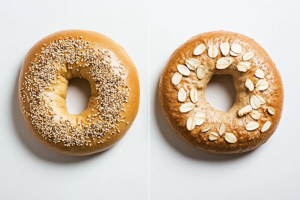 Graphic comparing protein vs regular bagels