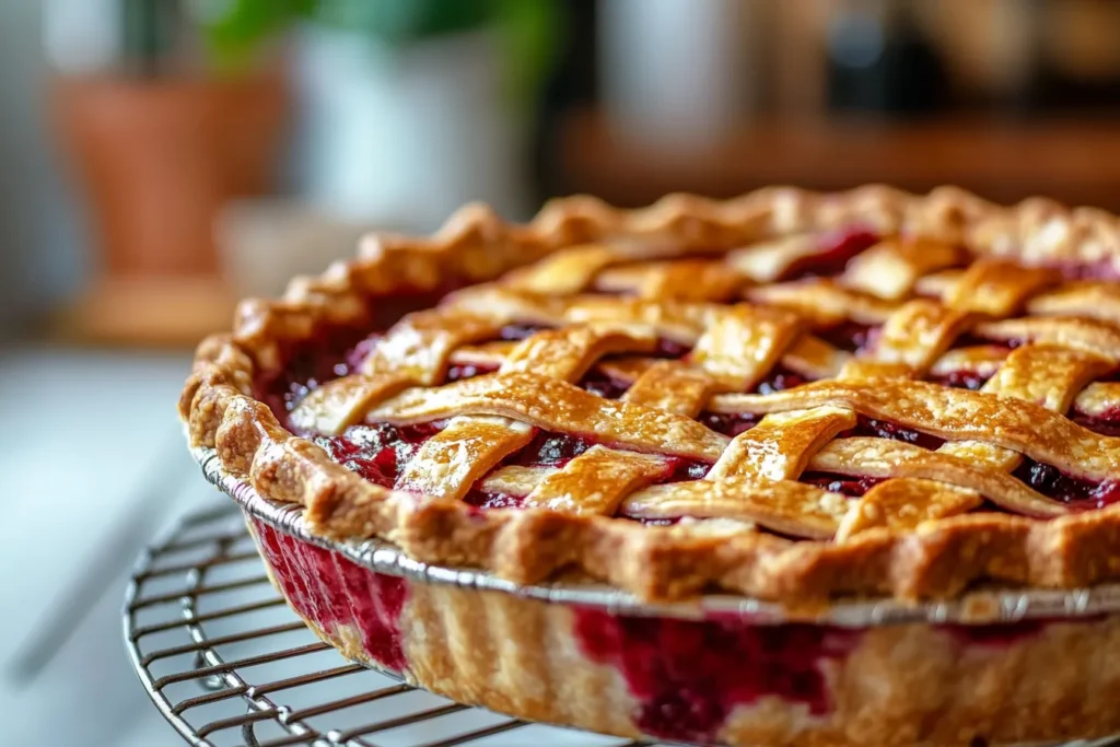 Goumi berry pie fresh out of the oven