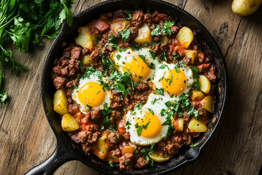 Beef chorizo breakfast skillet