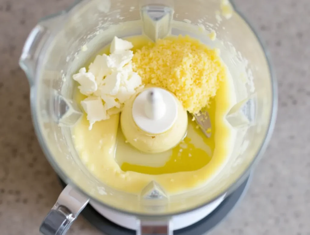 Blending cottage cheese pasta sauce ingredients in a blender