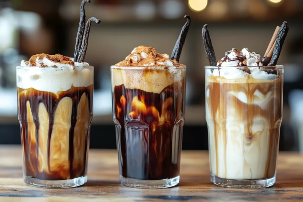 Cold brew coffee with health icons like heart, metabolism, and stomach