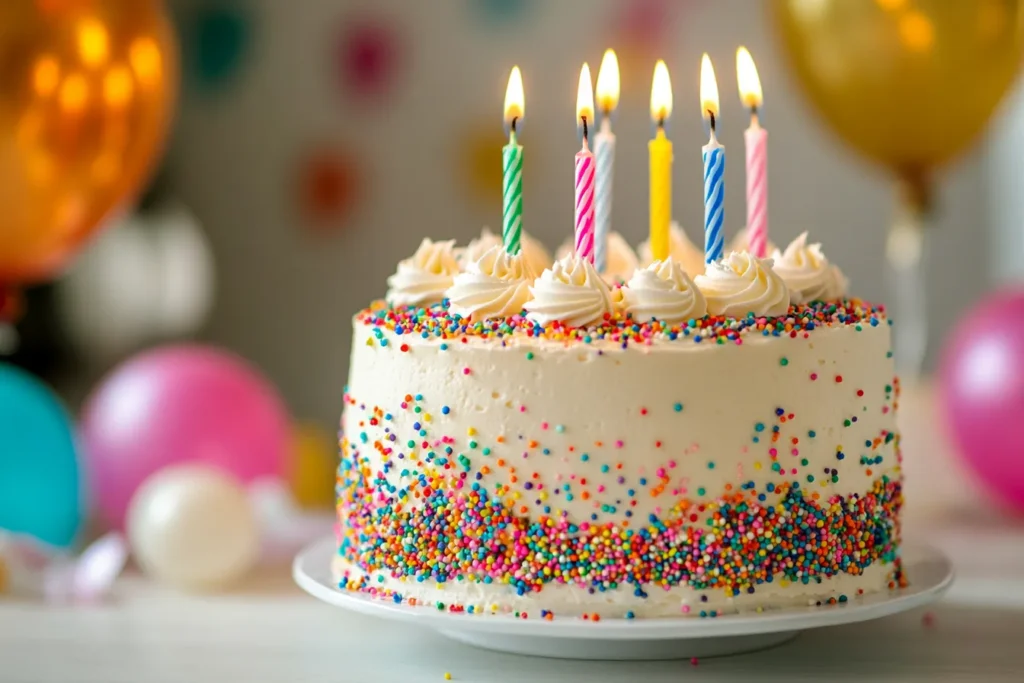 6 inch birthday cake with candles