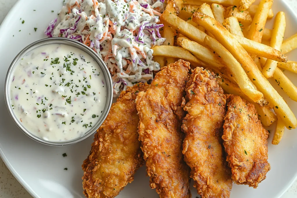 Chicken tenders with side dishes