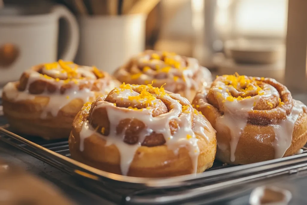Orange-glazed cinnamon rolls