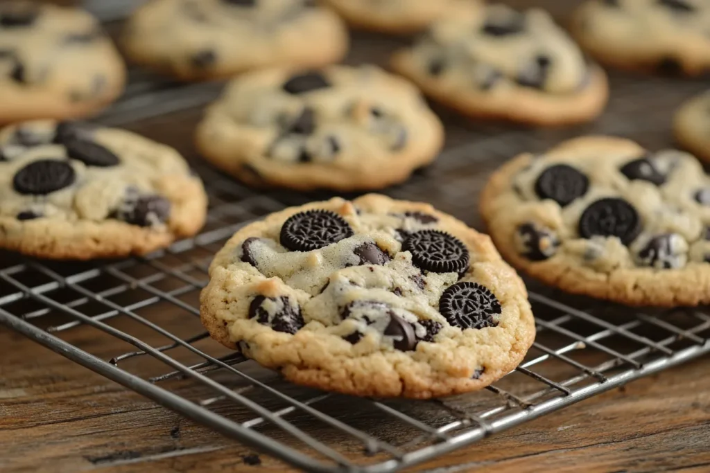 Oreo-stuffed cookies on a festive platter