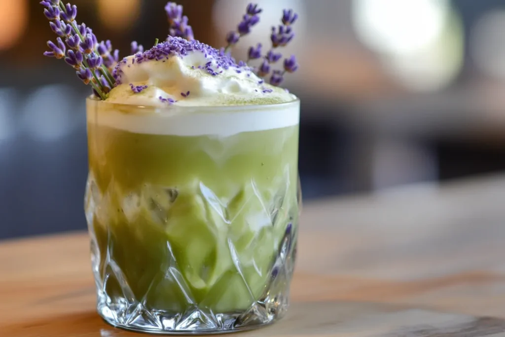Cold foam lavender matcha