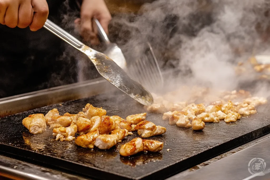 Hibachi chicken plate with fried rice and yum yum sauce
