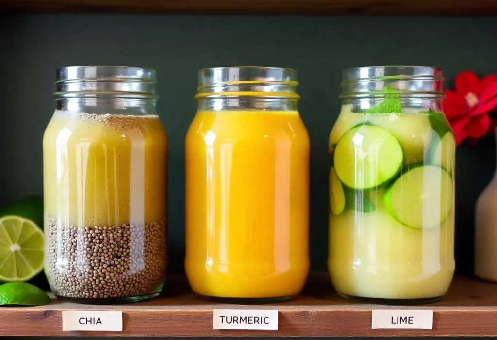 “Different versions of Mounjaro drink with ingredients”