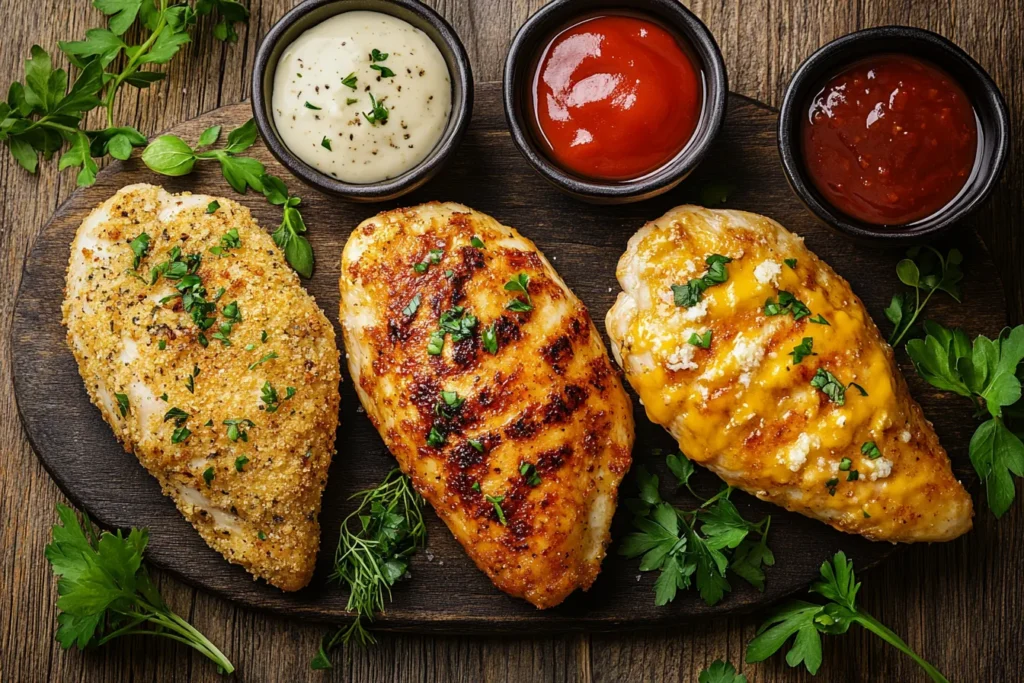 Chicken cheez with spicy and Italian variations