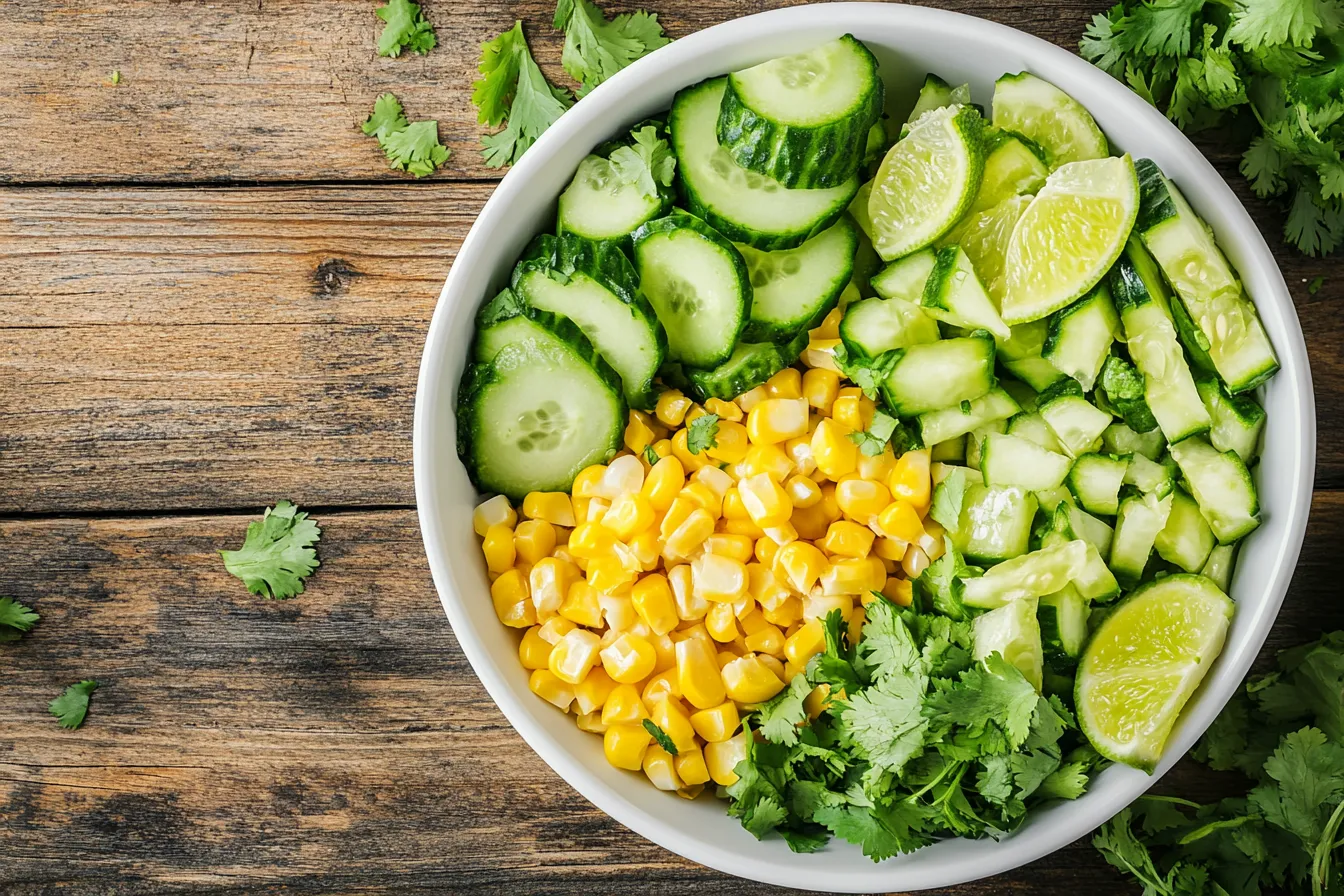Cucumber Avocado Corn Salad