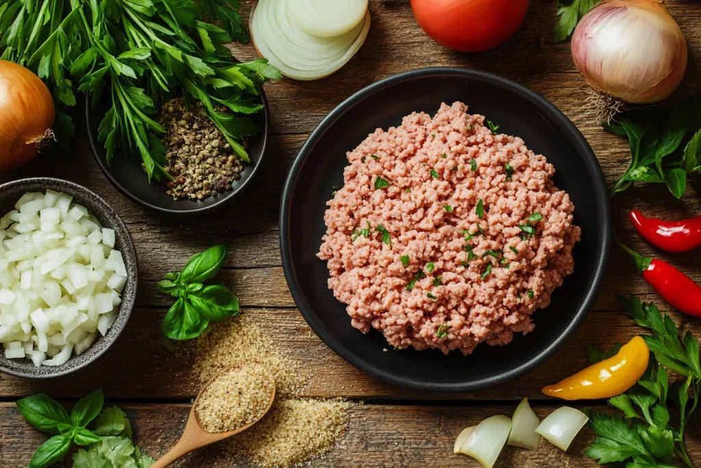Ingredients for turkey burger recipe