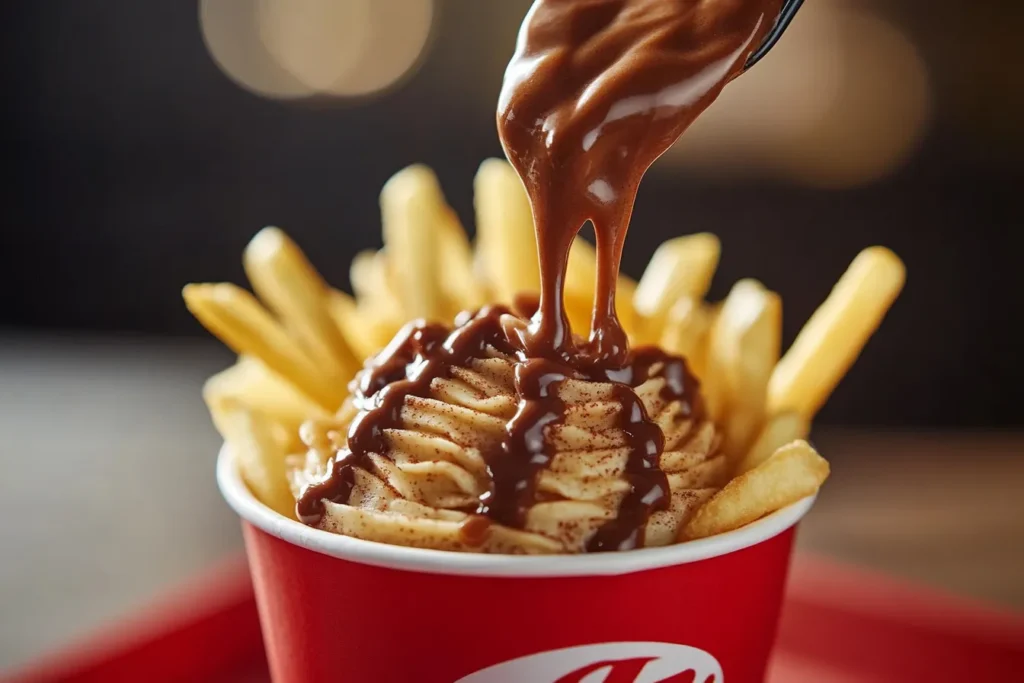 Wendy’s Frosty with fries dipped in it