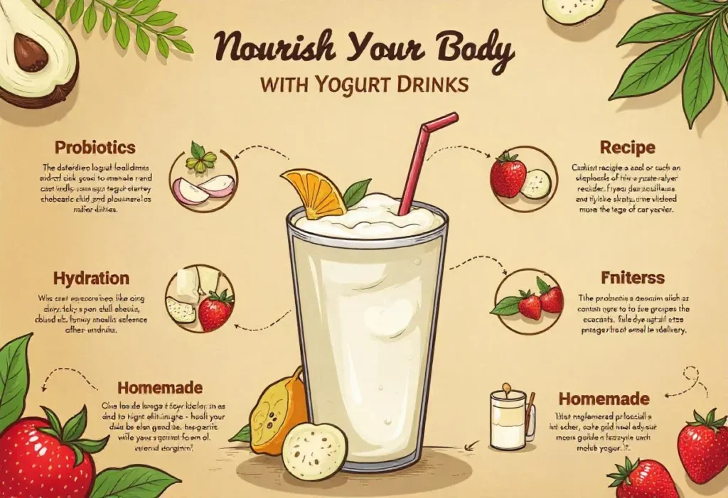 Nutritional infographic of yogurt drinks