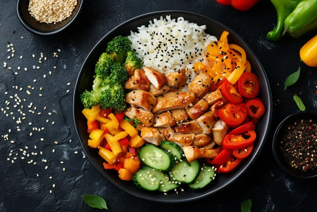 Nutritional breakdown chart for hibachi chicken