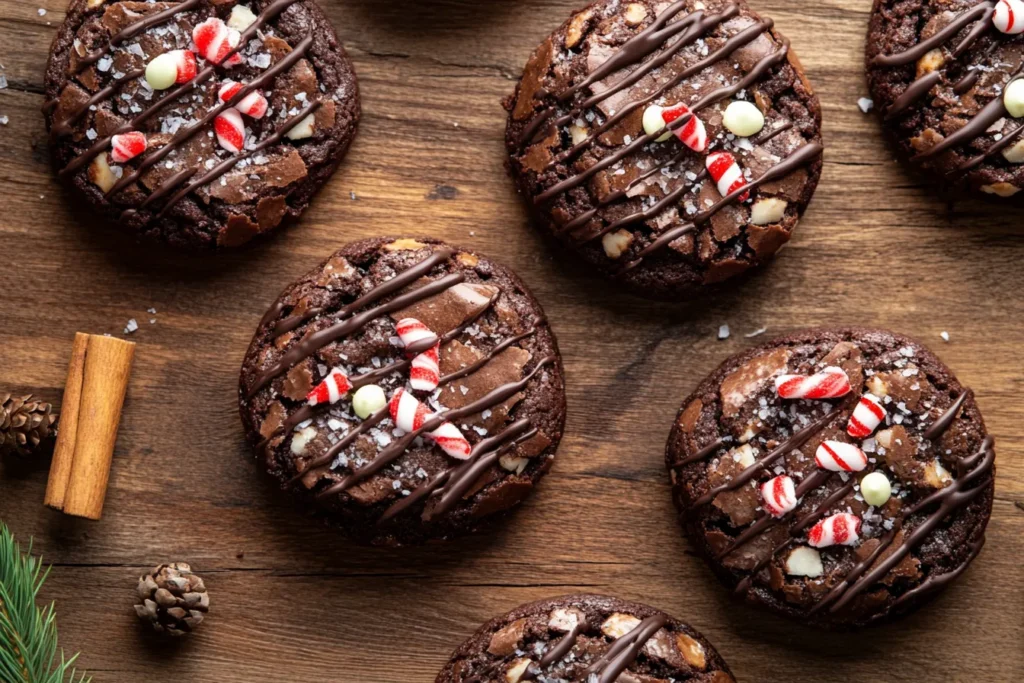 seasonal versions of turtle brownie cookies