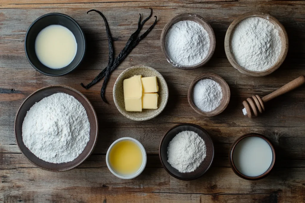 Glaze ingredients laid out
