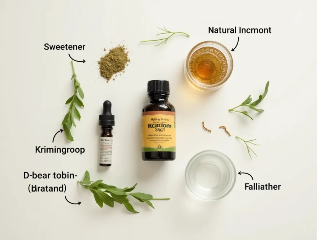 Ingredients and composition of a kratom drink shot