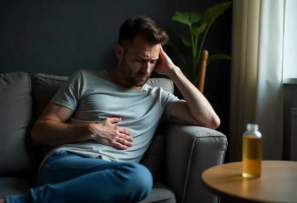 Person experiencing discomfort after taking kratom