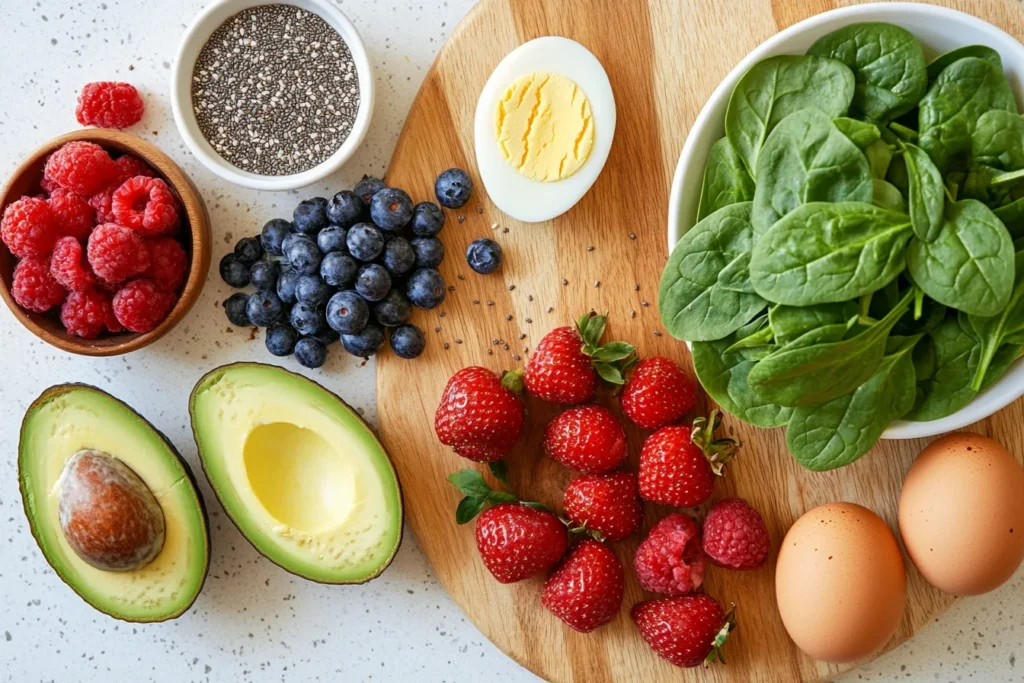 Ingredients rich in protein, healthy fats, and fiber
