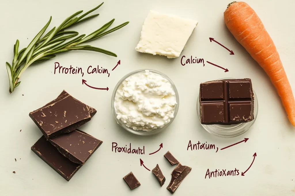 infographic showing protein, calcium, and antioxidants