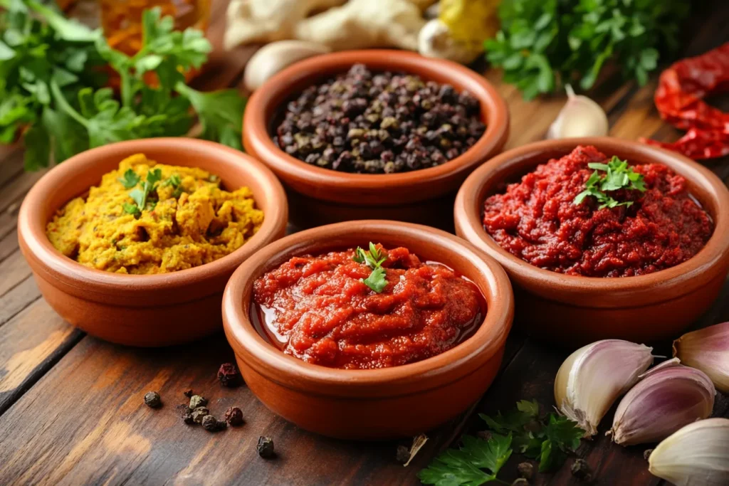 Different types of harissa