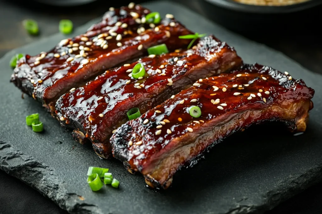Korean-style beef ribs with glaze