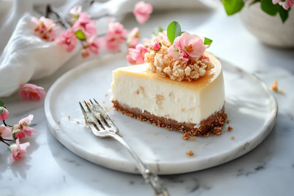 Aesthetic tempura cheesecake photo for Instagram