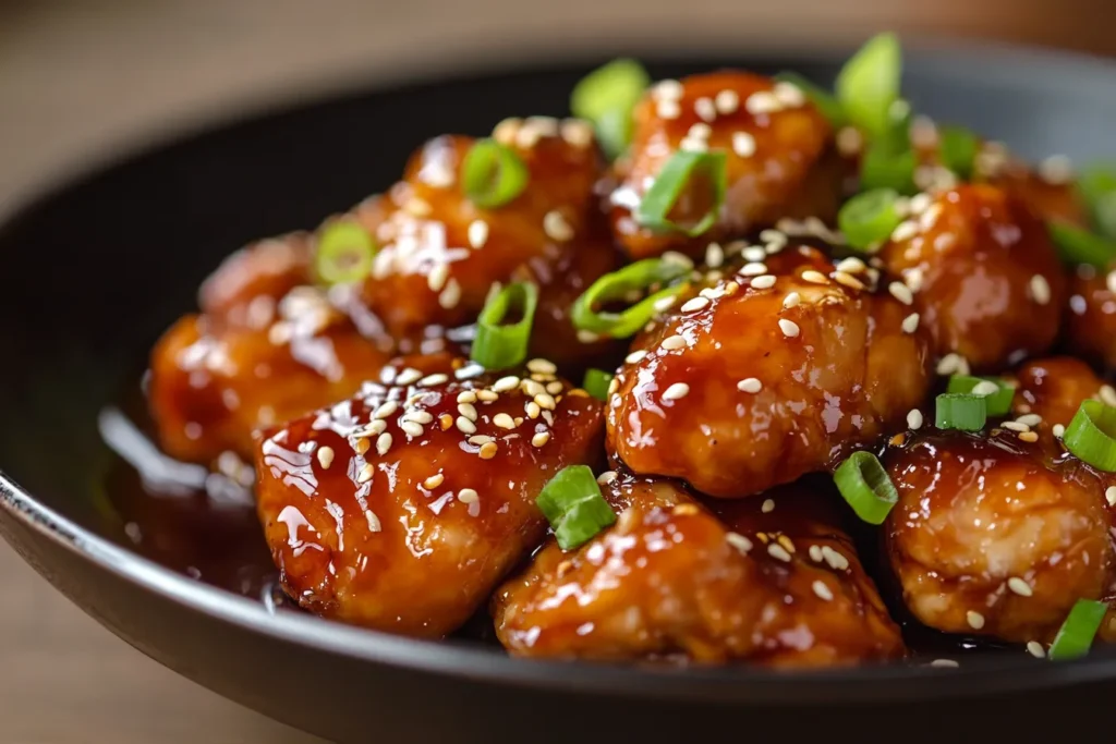 Teriyaki chicken with glossy glaze