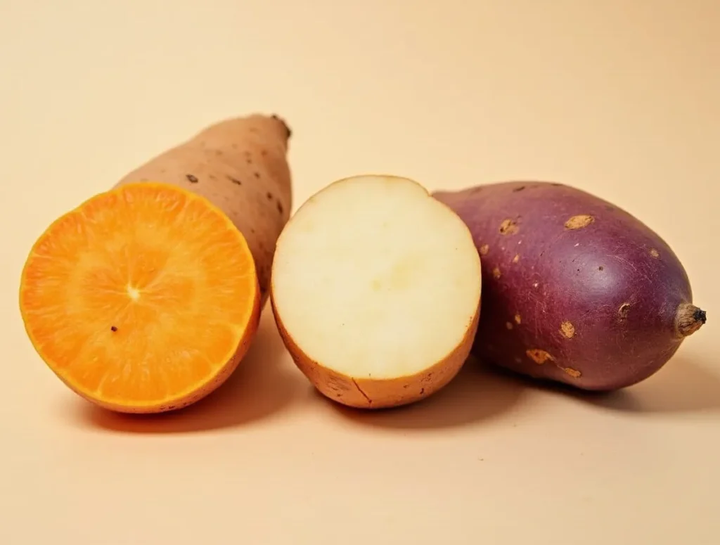 Different varieties of sweet potatoes for steaming