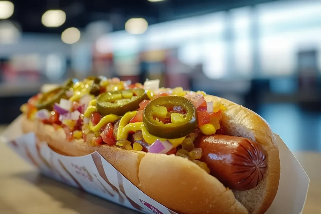 7-Eleven Big Bite hot dog close-up