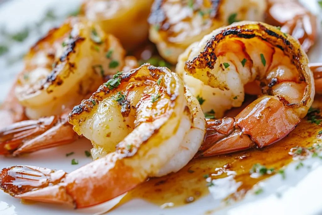 “Awesome Sauce drizzled over grilled shrimp”