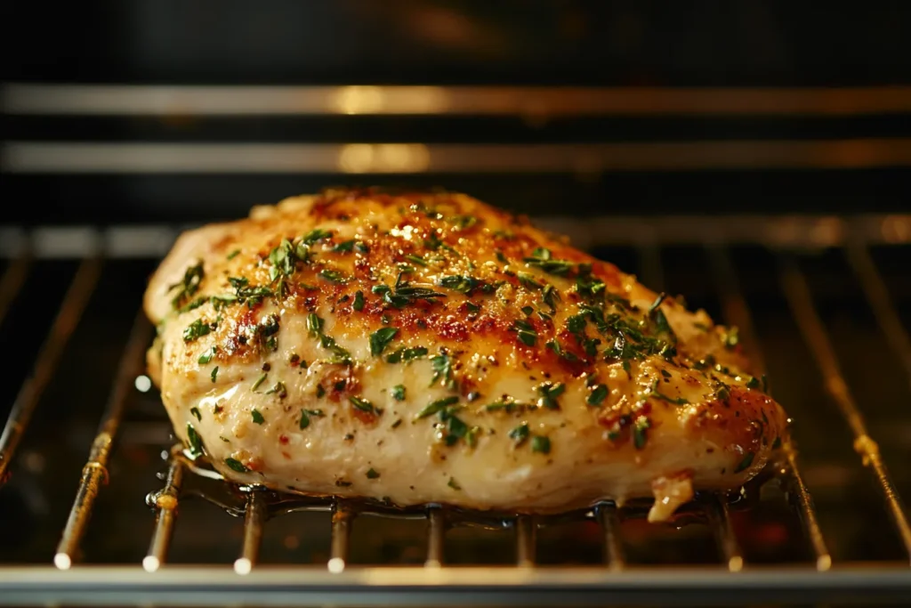 “Baked 3 ounce chicken breast in oven”
