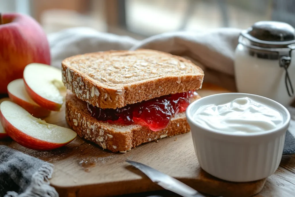 Balanced meal with jelly sandwich