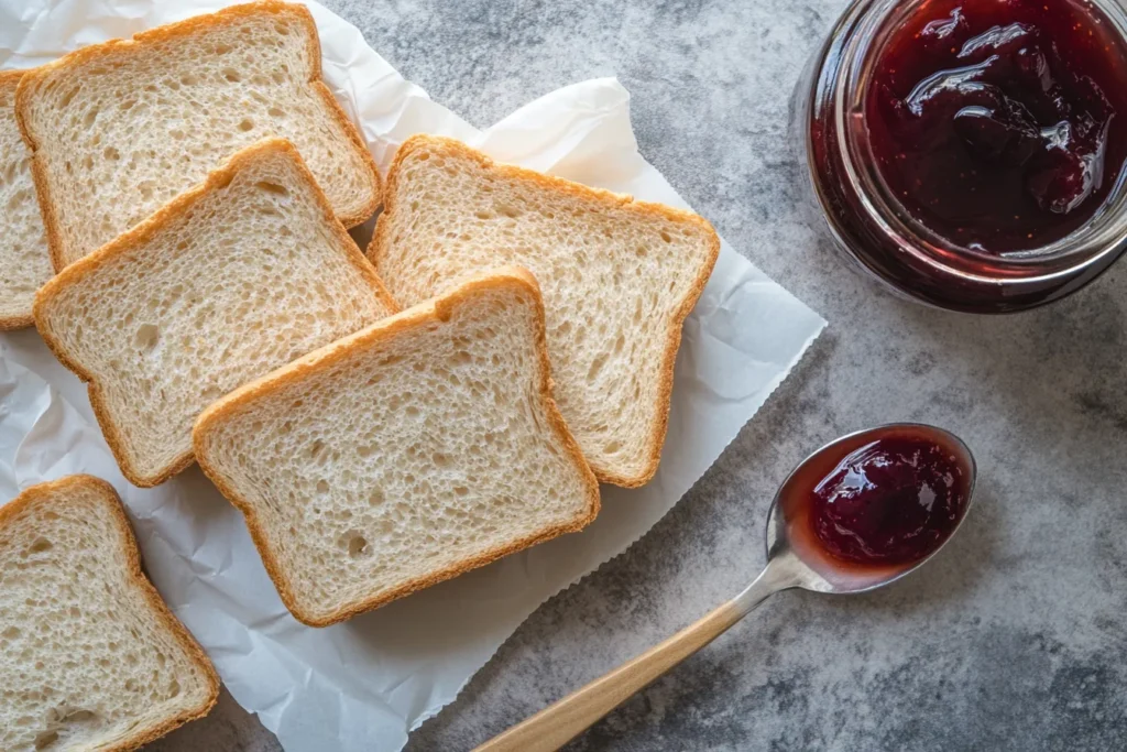 Calories in jelly and bread ingredients