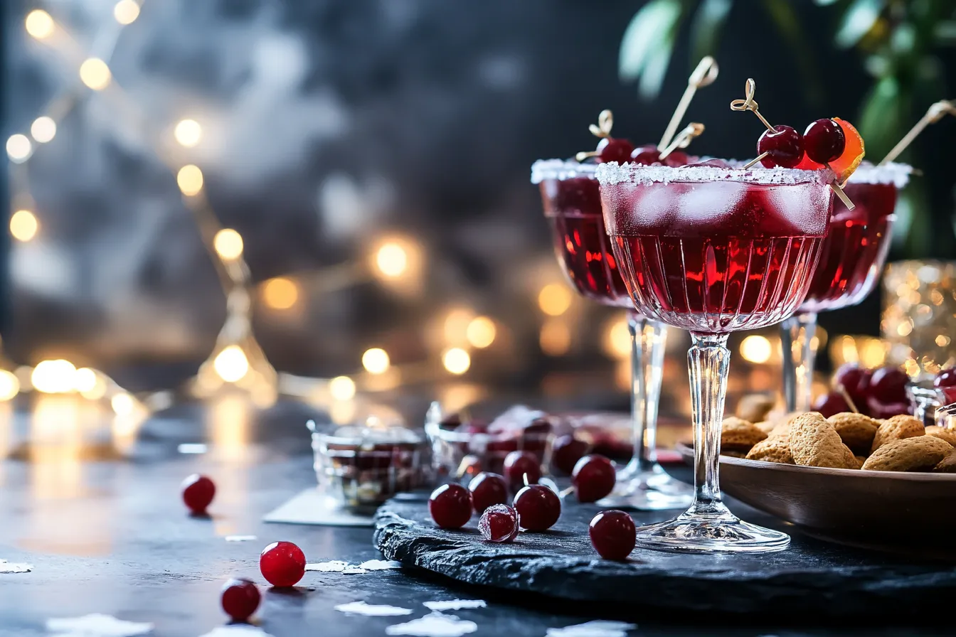 Serving cherry bomb cocktails at a party