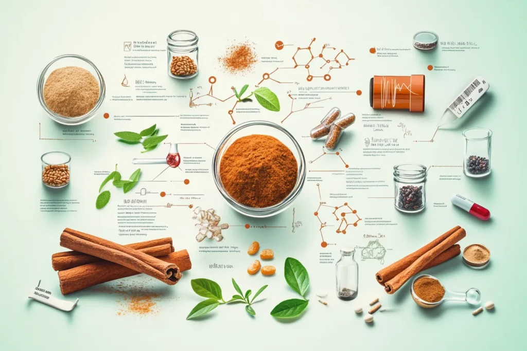 Medical chart showing cinnamon’s effects on blood sugar