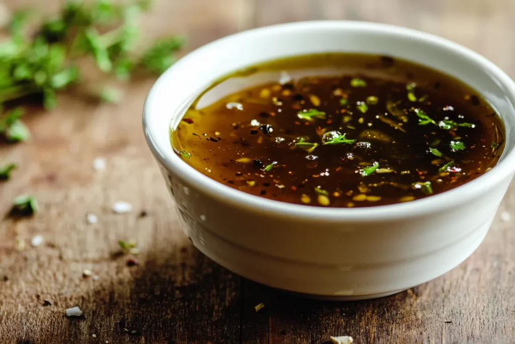 Creamy balsamic vinaigrette in a bowl