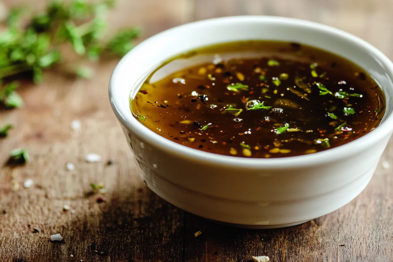 Creamy balsamic vinaigrette in a bowl
