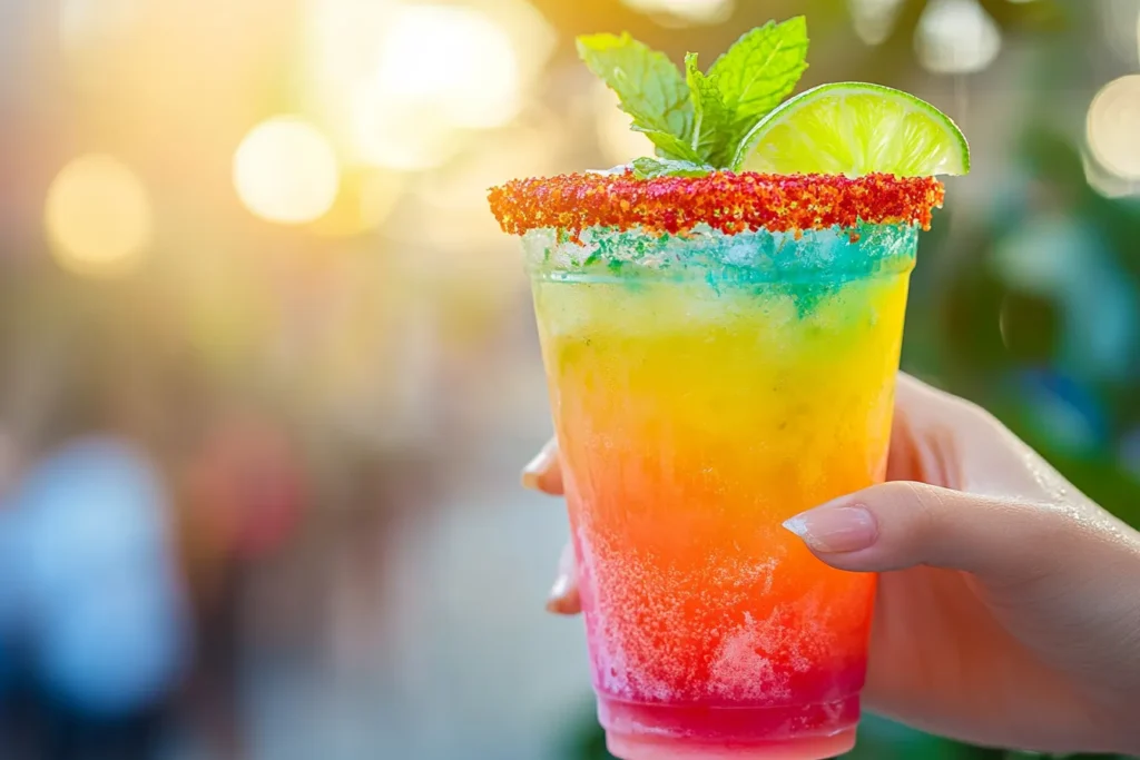 Custom Taco Bell mocktail with added garnishes and lime