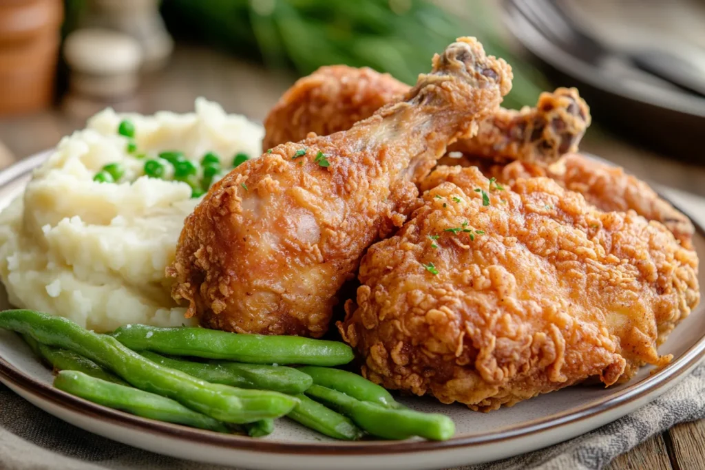 “Homemade fried chicken and sides”
