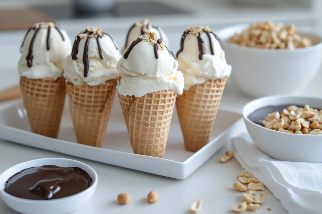 Homemade Nutty Buddy preparation steps