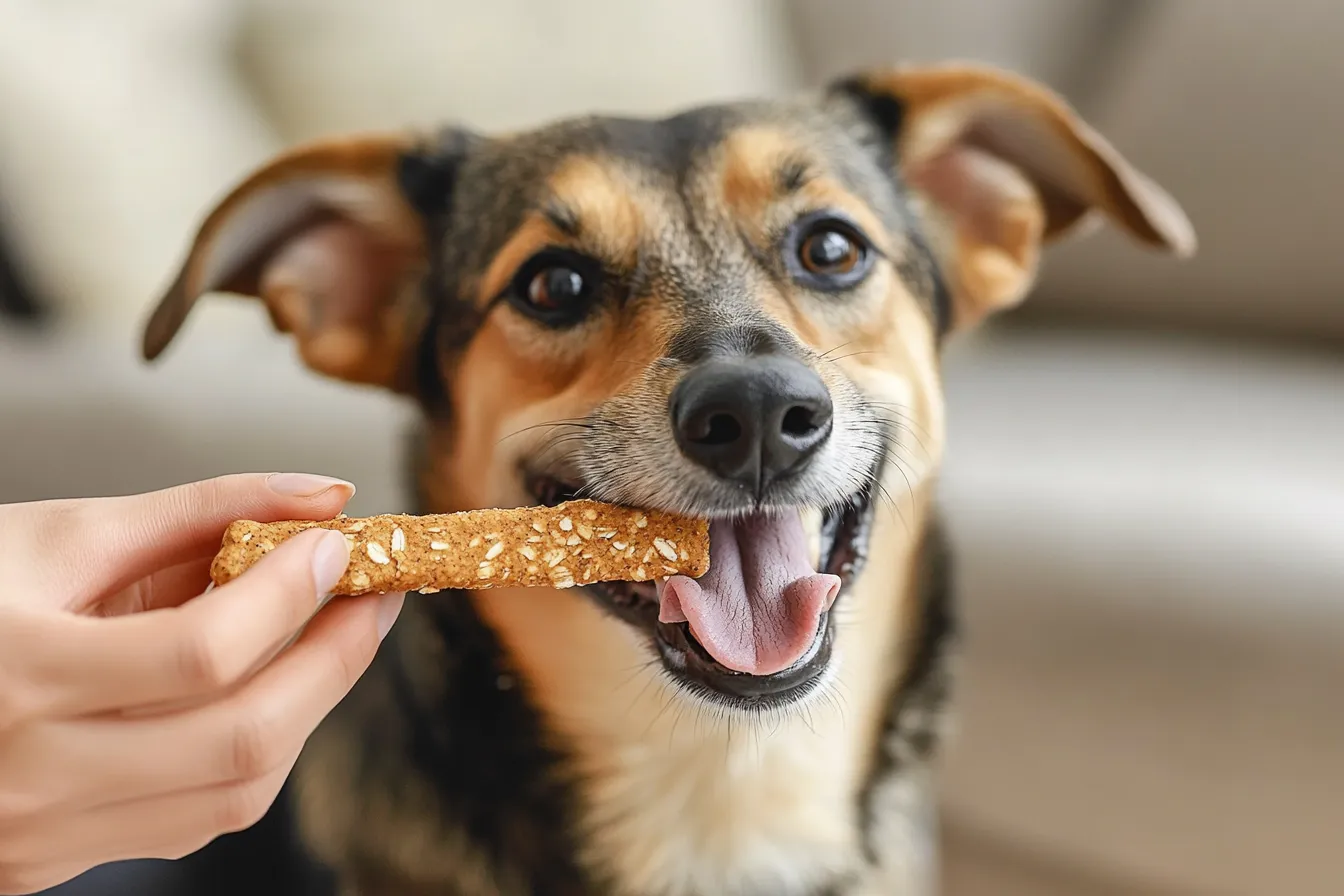 Dog and owner enjoying homemade treats together